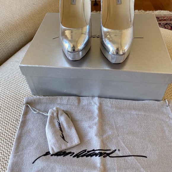 Brian Atwood silver stilettos - Picture 2 of 6